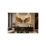 Mgi Design Lüks Altın Melek Kanatları Kanvas Tablo | Modern Salon Duvar Dekoru | Bej Gold Dekoratif Tablo | Modern Duvar Dekoru | Salon, Yatak Odası Ve Ofis İçin | Sanatsal Ev Dekorasyonu