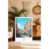 Mgi Design Lüks Vintage Seyahat Posteri Retro Kanvas Tablo Dekoratif Salon Tablosu