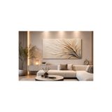 Mgi Design Modern Soyut Bej Kanvas Tablo – Minimal Dokulu Premium Duvar Dekoru | Salon, Yemek Odası ve Ofis Dekorasyonu