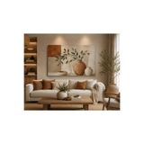 Mgi Design Modern Vazo Kanvas Tablo Bej Toprak Tonlu Dekoratif Salon Oturma Odası Duvar Tablosu
