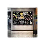 Mgi Design Pizza Menü Kanvas Tablo, Mutfak Restoran Cafe Dekorasyon, 35x50 cm, Çok Renkli, HD Baskı