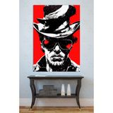 Mgi Design Pop Art Kanvas Tablo, Modern Salon Duvar Dekoru, 35x50 cm, Siyah Beyaz Kırmızı Portre