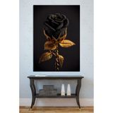 Mgi Design Siyah Altın Gül Kanvas Tablo, Salon Yatak Odası Duvar Süsü, 80x120 cm