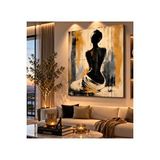 Mgi Design Soyut Kadın Silüeti Kanvas Tablo – Siyah Gold Modern Duvar Tablosu – Lüks Salon, Yatak Odası Ve Otel Dekoru | Modern Duvar Dekoru | Salon, Yatak Odası Ve Ofis İçin | Sanatsal Ev Dekorasyonu