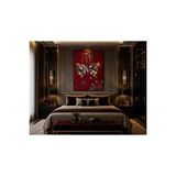 Mgi Design Soyut Kelebek Tablo – Bordo Zemin, Renkli Impasto 3d Yağlı Boya Efektli Lüks Kanvas Duvar Dekoru | Modern Duvar Dekoru | Salon, Yatak Odası Ve Ofis İçin | Sanatsal Ev Dekorasyonu