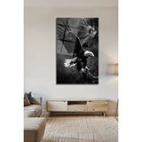 Mgi Design Temperli Cam Tablo Kartal Kanat Açan Siyah Beyaz Lüks Dekoratif Ofis Ev Dekoru | Modern Dekorasyon Temalı Dekoratif Duvar Tablosu, Salon, Ev Ve Ofis Dekoru, 72x46 Cm