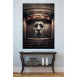 Mgi Design Tiyatro Sahnesi ve Dev Maske Temalı Kanvas Tablo, Dramatik Sinema Dekoru, 80x120 cm, Çok Renkli