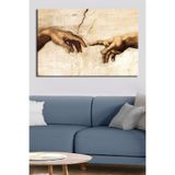 Mgi Design Yaratılışın Eli Kanvas Tablo, Duvar Sanatı, 20x30 cm, Çok Renkli, Rönesans Teması