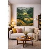 Mgi Design Yeşil Soyut Manzara Kanvas Tablo | Modern Duvar Dekoru | Salon, Yatak Odası Ve Ofis İçin | Sanatsal Ev Dekorasyonu