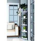 Mgr Office 5 Raflı Metal Köşe Çiçeklik Saksılık Rafı Dekoratif Aksesuar Rafı