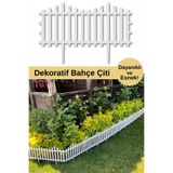 Mgr Office Dekoratif Bahçe Çiti Plastik Beyaz Çit Tek Peyzaj Çiti Çiçek Koruma Çiti 1 ADET 59CM