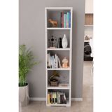 Mgr Office NOVA 150 Cm Dekoratif 5 Raflı Kitaplık Çok Amaçlı Raf Mutfak Rafı Kitaplık BEYAZ