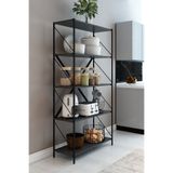 Mgr Office STONE 5 Raflı Metal Mutfak Düzenleyici Raf Metal 5 Raflı Kitaplık Mutfak Rafı Baharatlık