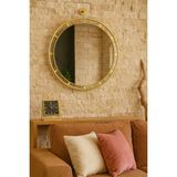 MGS Ayna-Duvar Aynası -Glow Dekoratif Ayna Banyo Hol Aynası - Gold