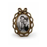 MGS COLLECTION Dekoratif Resim Çerçevesi Fiyonklu Oval Çerçeve 13x18 cm