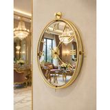 MGS Duvar saati TİNATTİ gold Roma bronz Aynalı Duvar Saati 50 x 53 cm Modern Tasarım ve Sessiz Mekanizma - Altın
