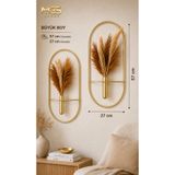 Mgs Gold Oval 2 Li Duvar Çiçekliği Dekoratif Duvar Çiçekliği ölçü G 27*U 57NOT: PAMPASLAR DAHİL DEĞİLDİR