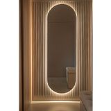 MGS GROUP 120x60 Cm Beyaz Salon Duvar Aynası Boy Duvar Aynası Ledli Boy Aynası Dokunmatik Özellikli