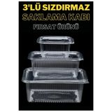 MGZ Plastik Sızdırmaz Kap 500 gr - 1000 gr - 2000 gr Kullan At Tek Kullanımlık Kapaklı Kase 25 Adet 3 Lü Set