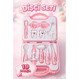 M&H Çantalı Oyuncak Dişçi Seti - 10 Parça Pembe Doktor Seti | Çocuklar İçin Eğitici Set