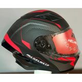 Mh Çene Açılır Kask Mat Siyah Kırmızı Mh-928 Mat Siyah - Kırmızı