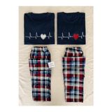 MH Moony Homewears ERKEK Kalp Atışı Ekose Yılbaşı Pijama (Çift Pijamasının Erkeği)
