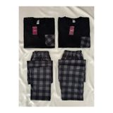 MH Moony Homewears ERKEK Siyah Floki Ekose Yılbaşı Pijama (Çift Pijamasının Erkeği)