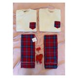 MH Moony Homewears KADIN Tekli Ekose Yılbaşı Pijama (Çift Pijamasının Kadını)