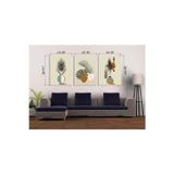 M&H Quality Bohem Stil Botanik Vazo 3'Lü Mdf Tablo Seti | İskandinav Salon Dekoru | Delmeden Kolay Montaj