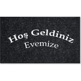 M&H Quality Dekoratif Nem Alıcı Toz Alıcı Siyah Kapı Önü Paspası Iç ve Dış Kapı Paspası Halı Paspas Lux - Gold - 45 x 70 cm