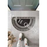 M&H Quality Dekoratif Yarım Ay Versace Model Kapı Önü Paspası Yıkanabilir Toz Alıcı Halı - 45 x 70 cm - Gümüş