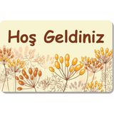 M&H Quality Dijital Baskılı Hoş Geldiniz Yazılır Desenli Dekoratif Dış Kapı Önü ve Iç Mekan Paspası Yıkanabilir - Bej - 70 x 45 cm