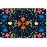 M&H Quality Dijital Baskılı Hoş Geldiniz Yazılır Desenli Dekoratif Dış Kapı Önü ve Iç Mekan Paspası Yıkanabilir - Lacivert - 70 x 45 cm