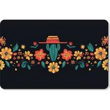 M&H Quality Dijital Baskılı Hoş Geldiniz Yazılır Desenli Dekoratif Dış Kapı Önü ve Iç Mekan Paspası Yıkanabilir - Siyah - 70 x 45 cm