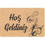 M&H Quality Dijital Baskılı Kapı Önü Paspas Hoşgeldiniz Çok Amaçlı Iç ve Dış Kapı Paspası - Acı Kahve - 45 x 70 cm
