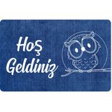 M&H Quality Dijital Baskılı Kapı Önü Paspas Hoşgeldiniz Çok Amaçlı Iç ve Dış Kapı Paspası - Siyah - 45 x 70 cm
