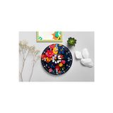 M&H Quality Dramatik Canlı Çiçek Buketi Baskılı Sessiz Duvar Saati 40 Cm