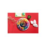 M&H Quality Gökkuşağı Ayçiçeği Baskılı Canlı Ve Enerjik Sessiz Duvar Saati 40 Cm