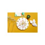 M&H Quality Gold Rakamlı Pembe Çiçek Buketi Sessiz Duvar Saati 40 Cm