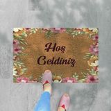M&H Quality kır Çiçekleri Temalı Coco Görünümlü Dekoratif Dış Kapı Önü ve Iç Mekan Paspası - Hasır - 45 x 70 cm