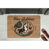 M&H Quality Sevimli Köpek Temalı Kapı Önü Paspası | Kaymaz Taban | 45X70 - Gümüş - 70 x 45 cm