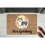 M&H Quality Sevimli Köpek Temalı Kapı Önü Paspası | Kaymaz Taban | 45X70 - Siyah - 70 x 45 cm
