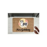 M&H Quality Sevimli Köpek Temalı Kapı Önü Paspası | Kaymaz Taban | 45X70
