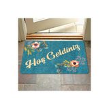 M&H Quality(145) Dijital baskılı Hoş geldiniz yazılı çiçek desenli kapı önü paspası iç ve dış için yıkanabilir Kaymaz beyza 45 x 70