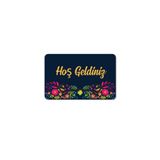 M&H Quality(159) KOPYA - hoş geldiniz yazılır Dekoratif Dış Kapı Önü ve Iç Mekan Paspası yıkanabilir Lacivert 45 x 70