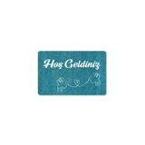 M&H Quality(193) Dijital Baskılı kapı önü paspas Hoşgeldiniz Yazılı Çiçek Desen ve kedi Iç ve Dış Kapı Yıkanabilir yeşil 45 x 70