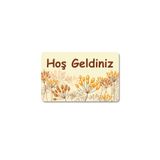 M&H Quality(211) Dijital Baskılı hoş geldiniz yazılır Desenli Dekoratif Dış Kapı Önü ve Iç Mekan Paspası yıkanabilir Bej 45 x 70