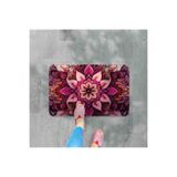 M&H Quality(246) Dijital Baskılı Çiçek Desenli Dekoratif Dış Kapı Önü ve Iç Mekan Paspası yıkanabilir Kaymaz Taban Pembe 45 x 70