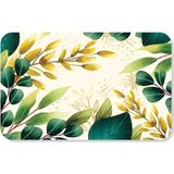 M&h QUALITY(250) Dijital Baskılı Desenli Dekoratif Dış Kapı Önü ve Iç Mekan Paspası Yıkanabilir Kaymaz Taban Yeşil 45 x 70 - Abanoz