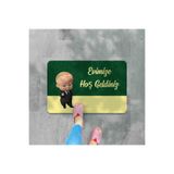 M&H Quality(260) Dijital Baskılı Desenli Dekoratif Dış Kapı Önü ve Iç Mekan Paspası yıkanabilir Kaymaz Taban Haki 45 x 70